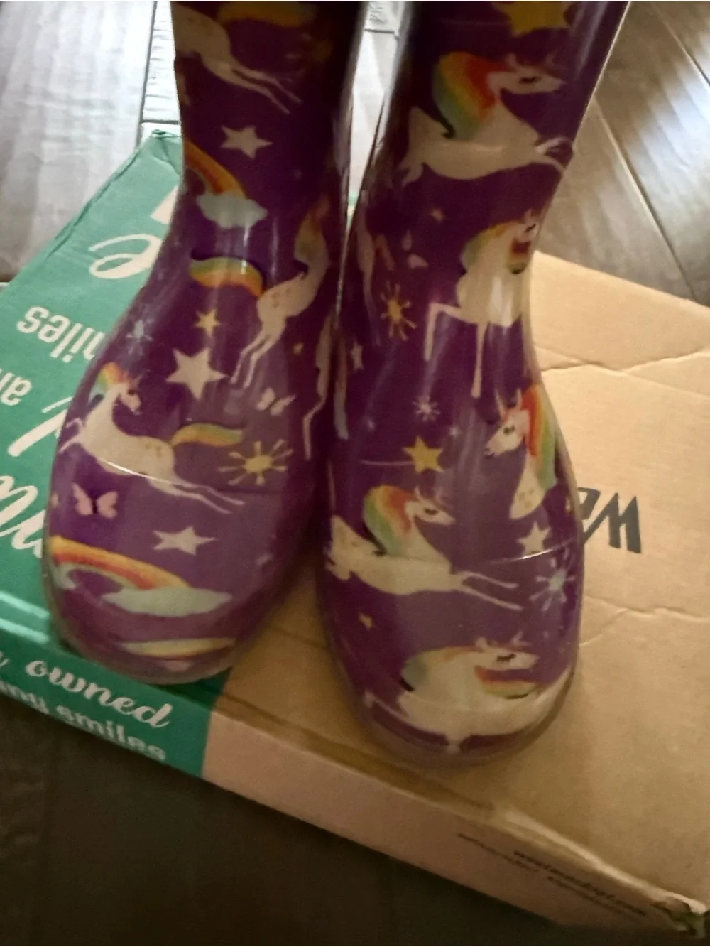 Western Chief Purple Unicorn Light-Up Kids Rain Boots