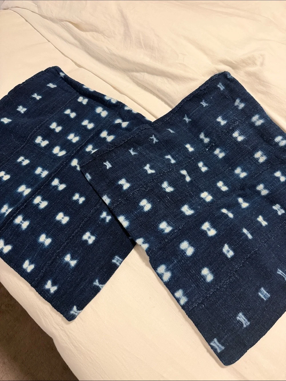 Navy Shibori Pattern Accent Pillow Covers - Set of 2