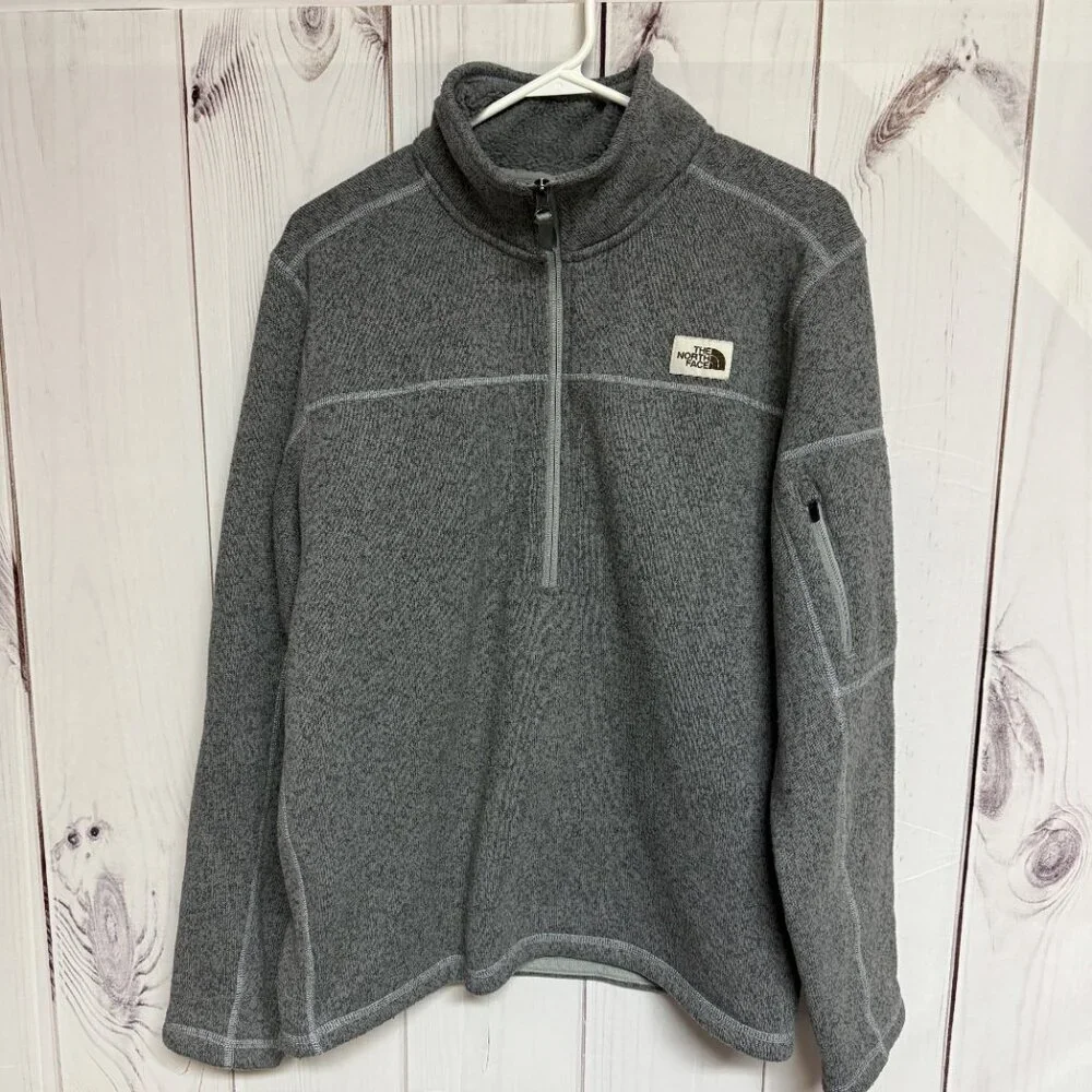 The North‎ Face Gordon Lyons 1/4-Zip Pullover Men’s Medium Gray Fleece EUC