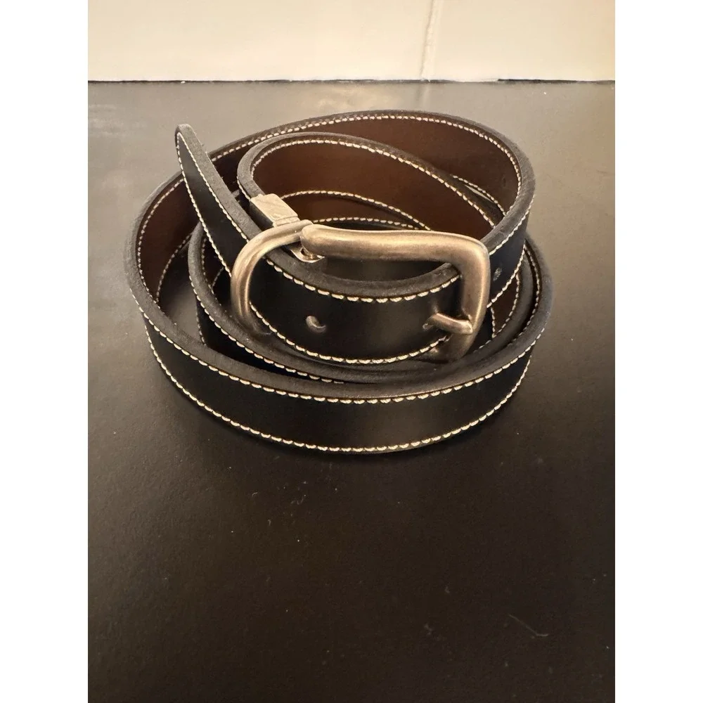 100% Genuine Full Grain Leather Black Brown‎ Reversible Belt Sz XL Argentina