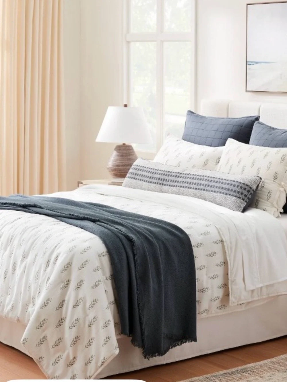 King Lofty Cotton Slubwood Block Floral comforter Theshold designed Studio McGee