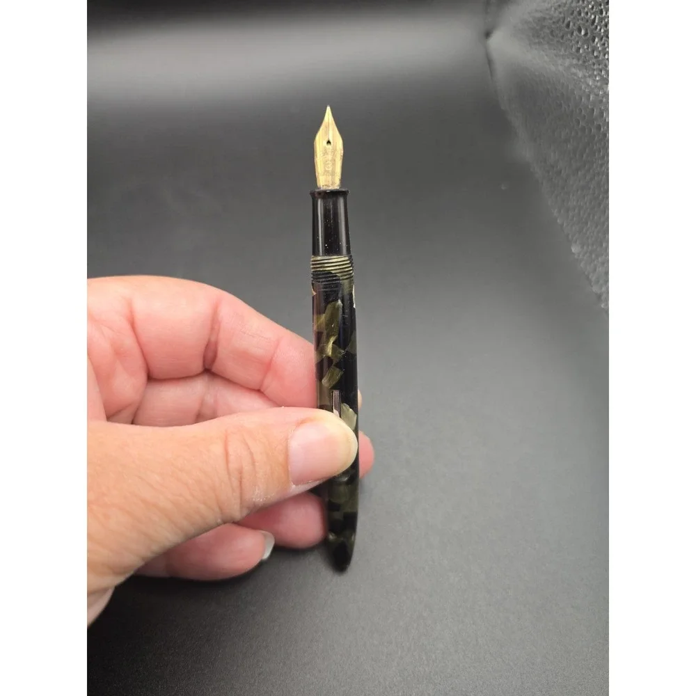 VTG 1930s Sheaffer Balance Fountain Pen Grey Pearl Black 3 Nib For Restoration