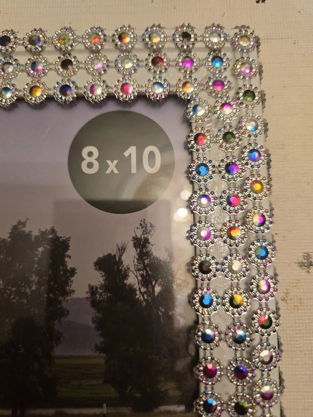 Rhinestone Embellished 8x10 Photo Frame - Silver Sparkle New 8x10 Handmade