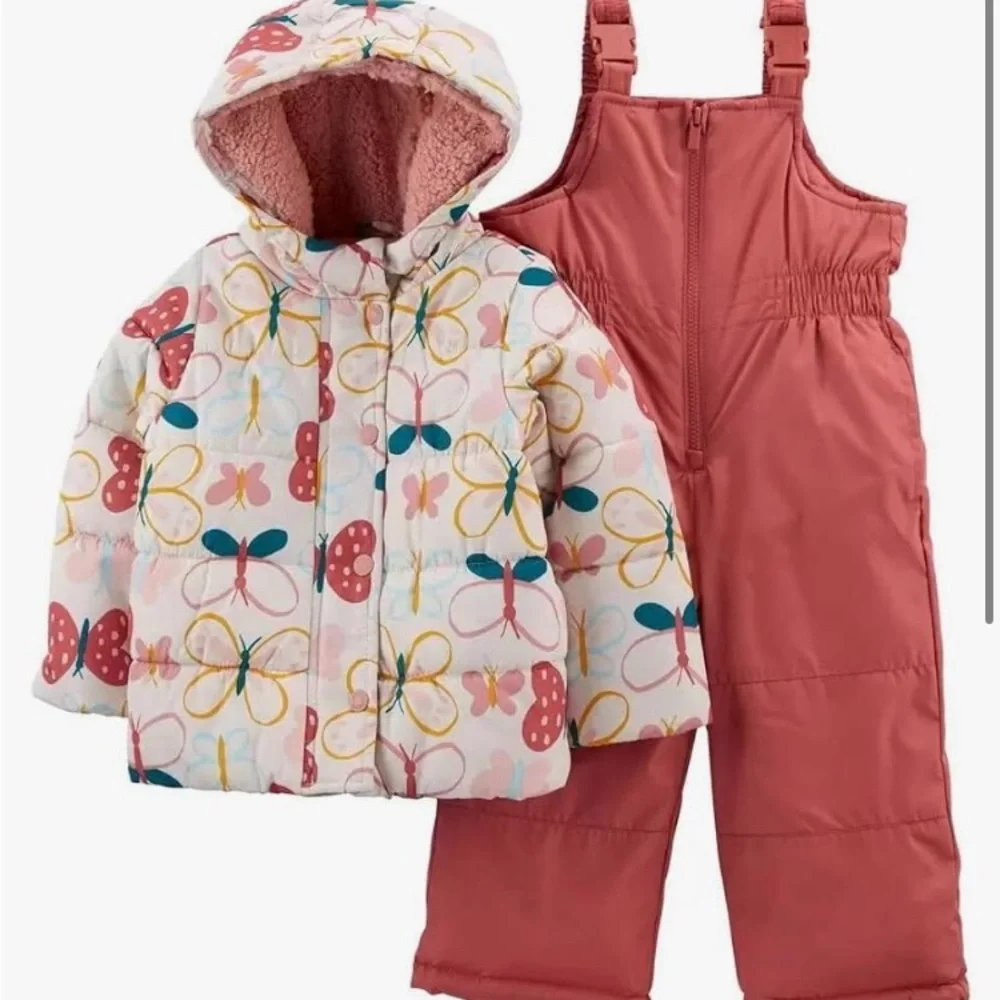 Carters  Butterfly Baby Girl’s  Kids 2pc Snowsuit 12M New with tag