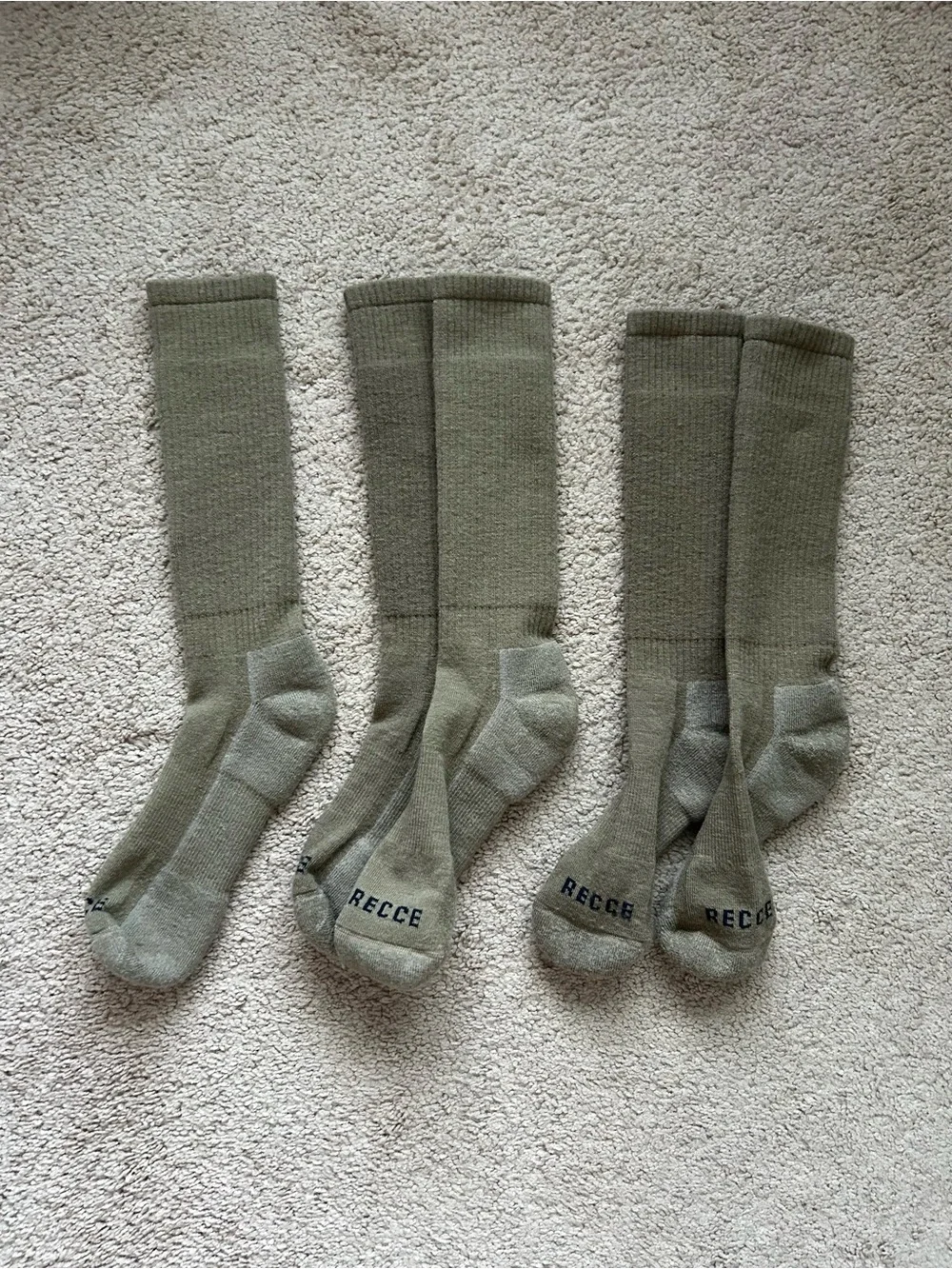 Men's Tactical Boot Lightweight Mid-Calf Green Military Socks – Set of 2 Pairs+1