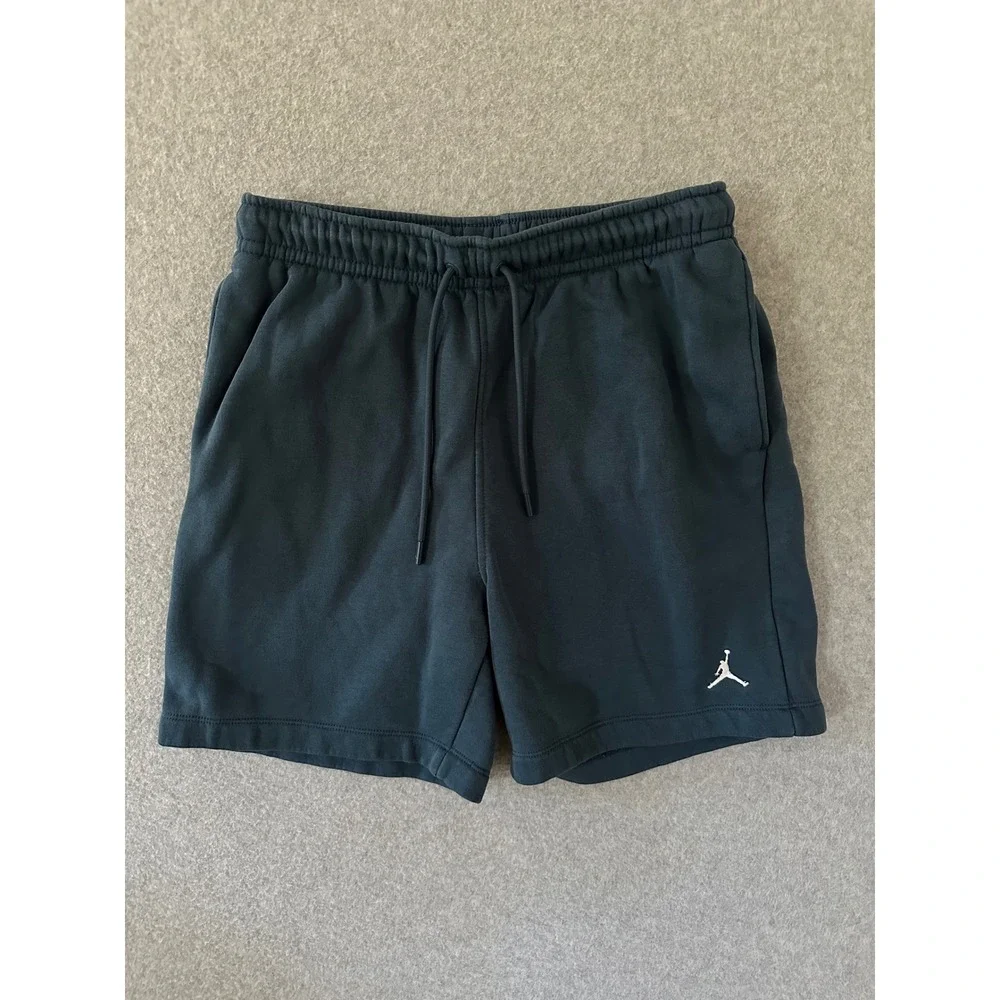 Jordan Mens Fleece Shorts Navy Blue Jumpman Logo Athletic Gym Pockets Size M