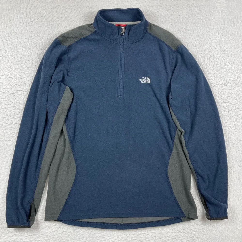 The North Face Fleece‎ Pullover Mens Large Blue Grey Quarter Zip CQ45 Gorpcore