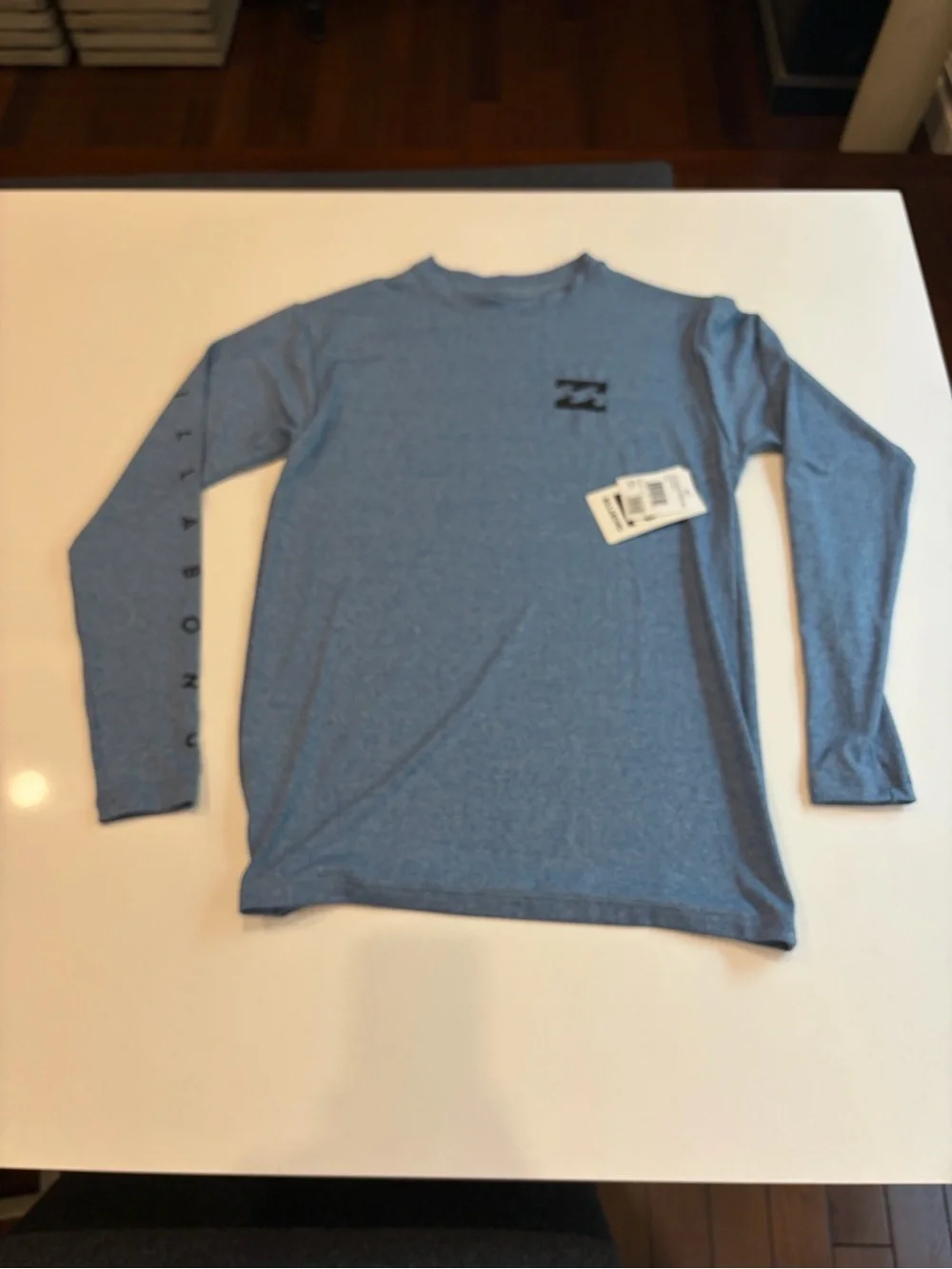 Billabong Heathered Blue Long Sleeve Logo Shirt