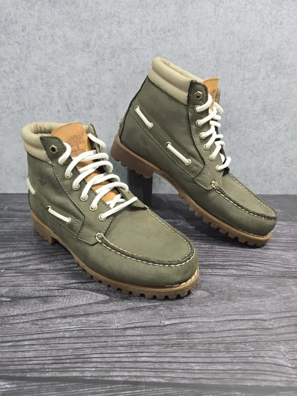 Timberland Authentic Chukka TB0A5P6V991 Dark Green Nubuck Men's 7.5 EUC