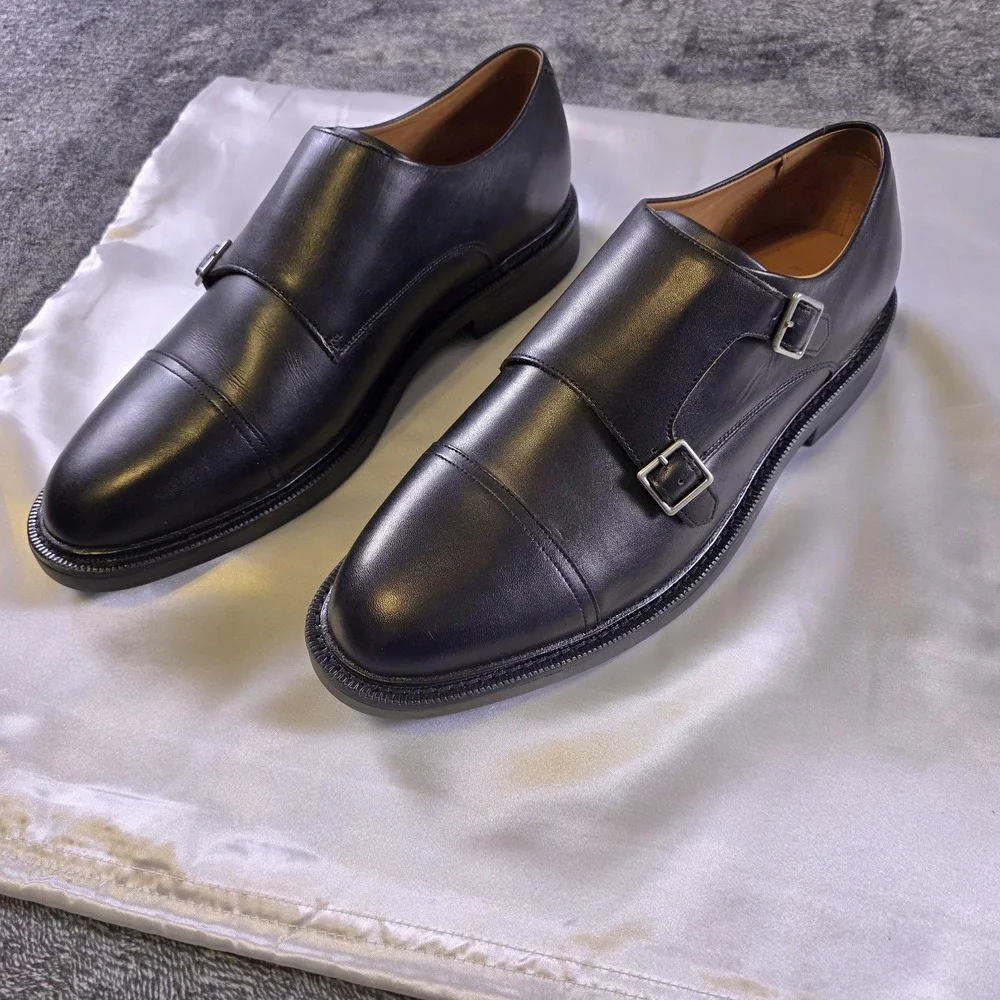 Polo Ralph Lauren Asher Double Monk Strap Oxford Leather Dress Shoes Size 11.5