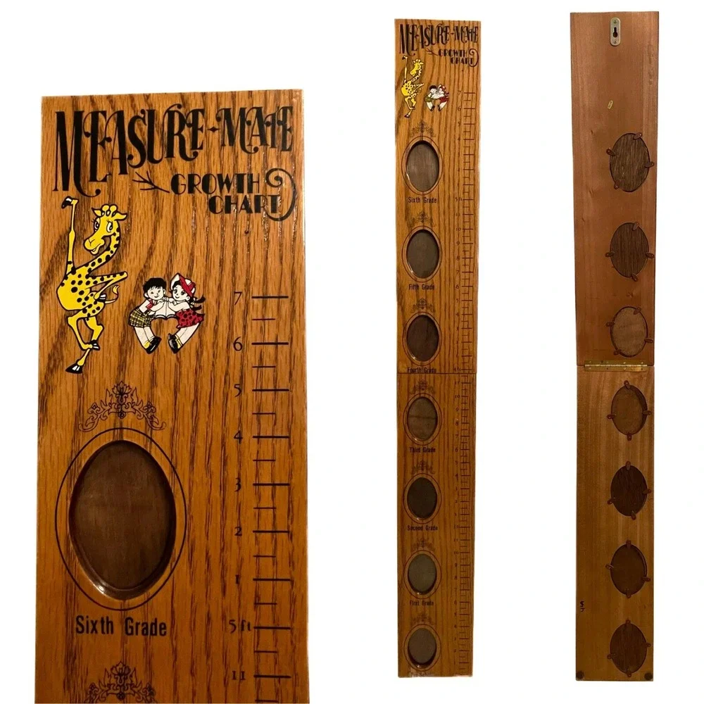 Vintage Measure Mate Growth Chart Folding School Picture Frame MidCentury Modern