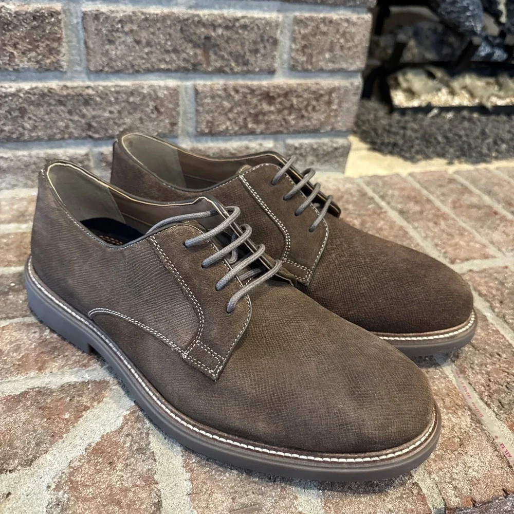 Steve Madden Mens Almaty Derby Shoes Brown Taupe‎ Leather Lace Up Round Toe 9.5