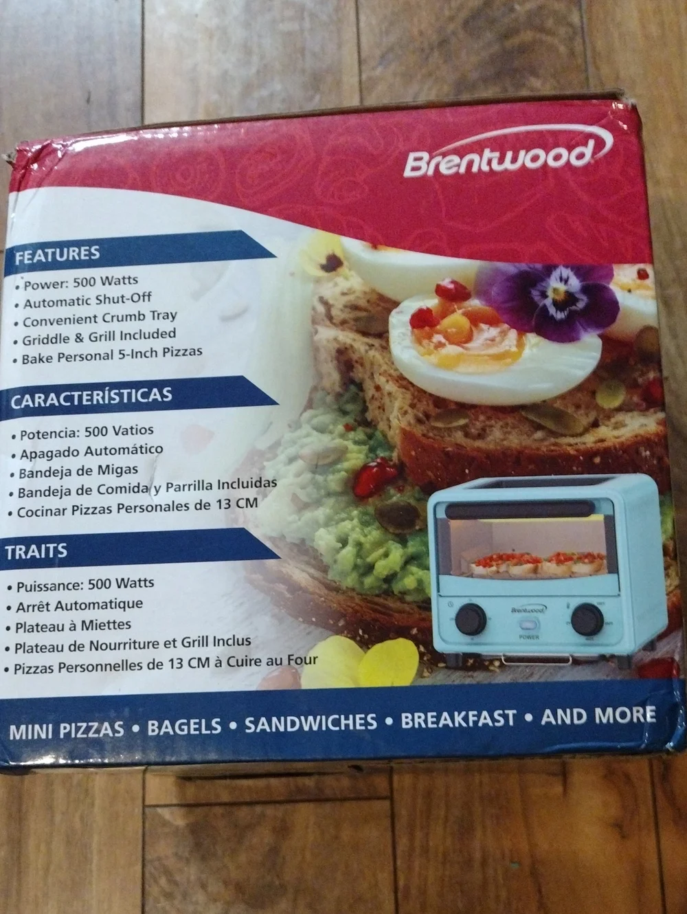 Brentwood Blue 2-in-1 Mini Toaster Oven