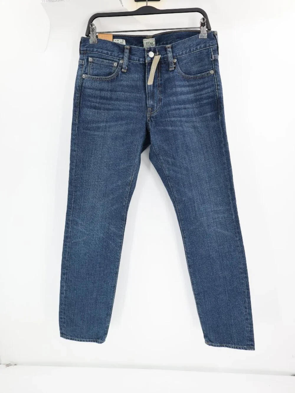 NWT J Crew 484 Jeans Mens 30 Cotton Narrow Tapered Leg Mid Rise Blue Denim