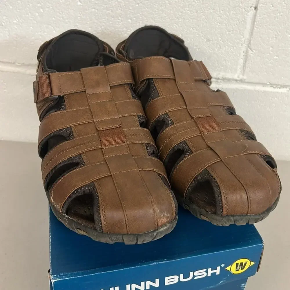 W/ box nunn bush riobravo sandal sz12w tan #84799 leather mens