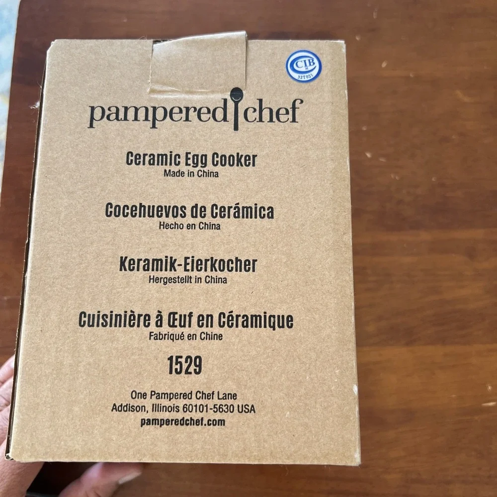 New Pampered Chef Ceramic Egg Cooker #1529 Kitchen Accessory Dishwasher Safe‎