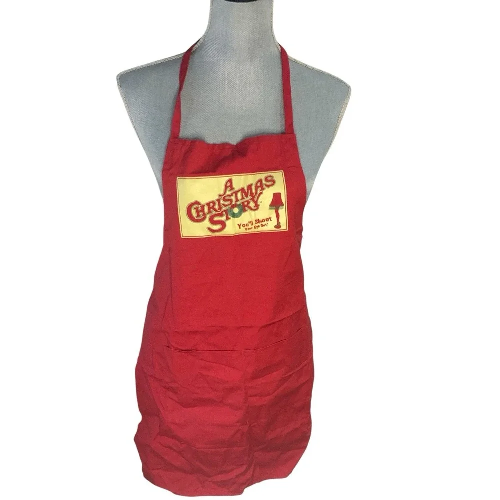 A Christmas Story Red Kitchen Apron w/‎ Pockets 