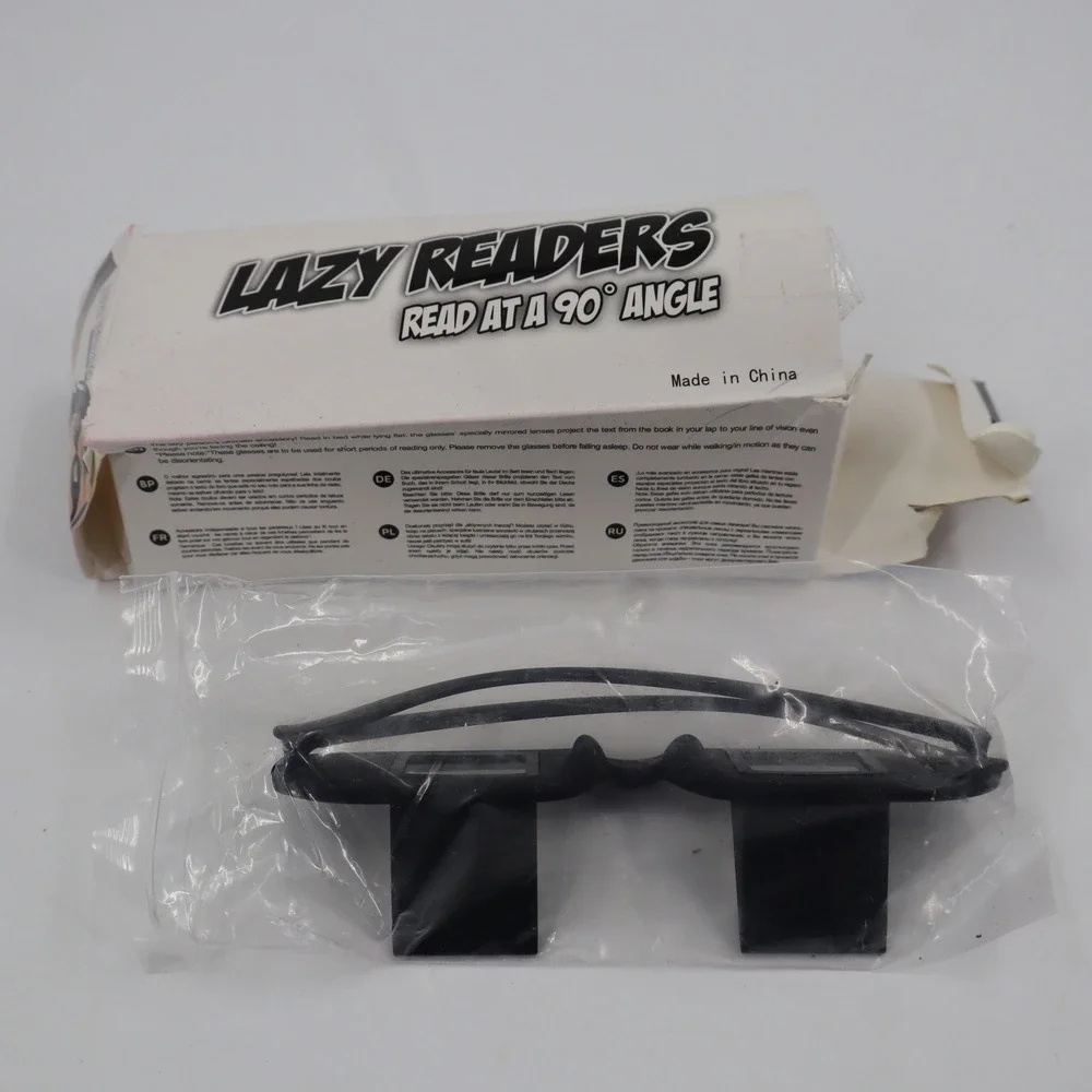Lazy Readers Prism Glasses Unisex OS Black 90 Degree Angle Read‎ Lying Flat New