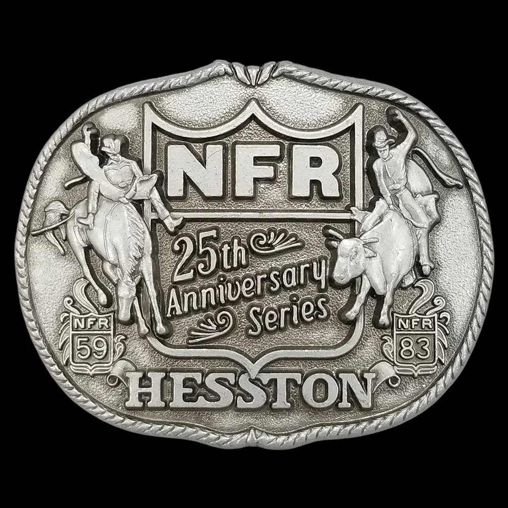 NFR HESSTON 25th Anniversary Series Rodeo Belt Buckle Limited Edition 1959‎ 1983