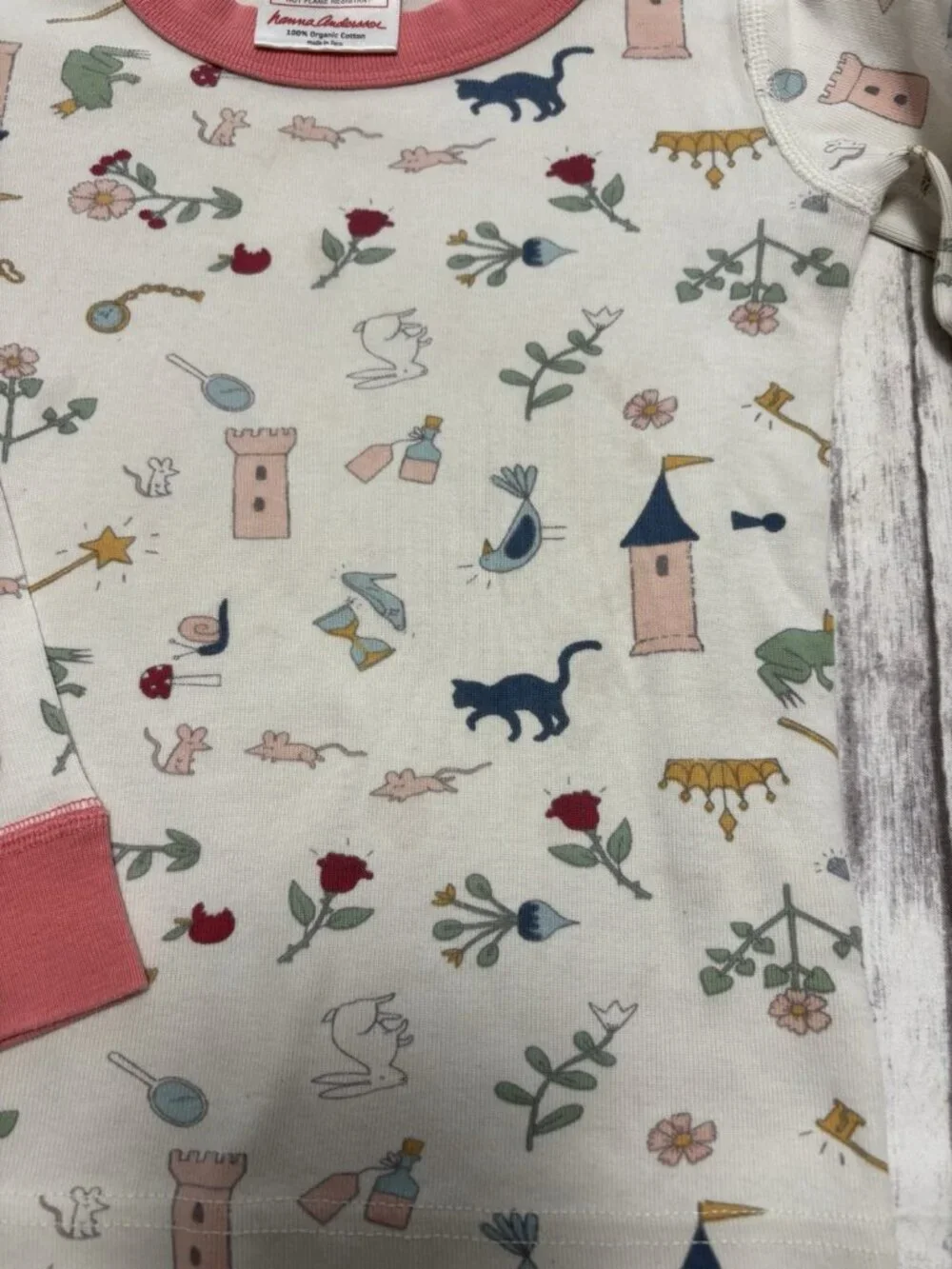 Hanna Andersson Girl's Pajama Pants Castle Frog Crown Print‎ 3T Snug Fit