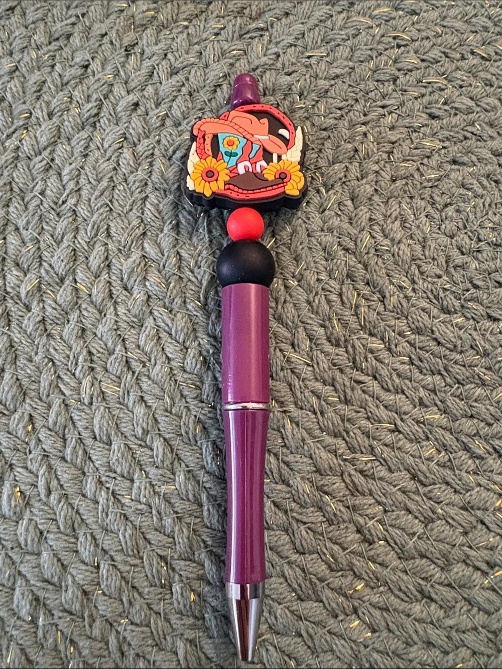 Purple Decorative Ball-Top Ballpoint Pen - Home Office