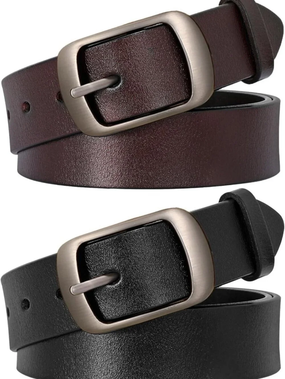 Stylish Women's Leather Waist Belt for Jeans & Dresses, Elegant Buckle, 1.3