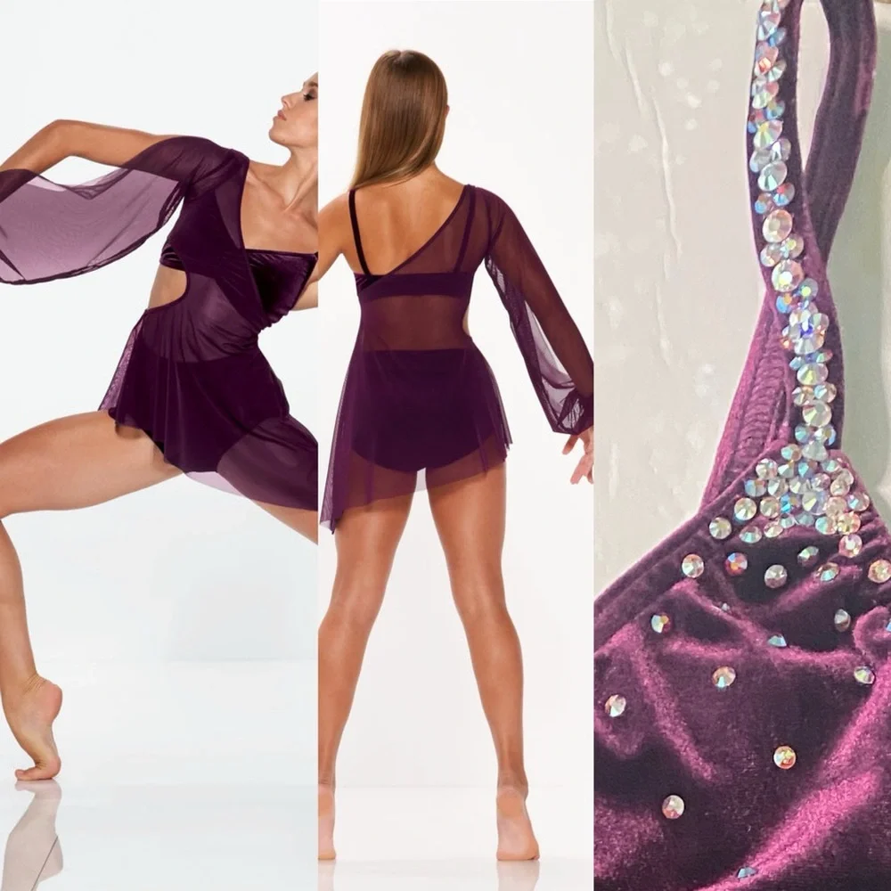 Kelle State of Grace Dance Costume with custom rhinestones, size MA