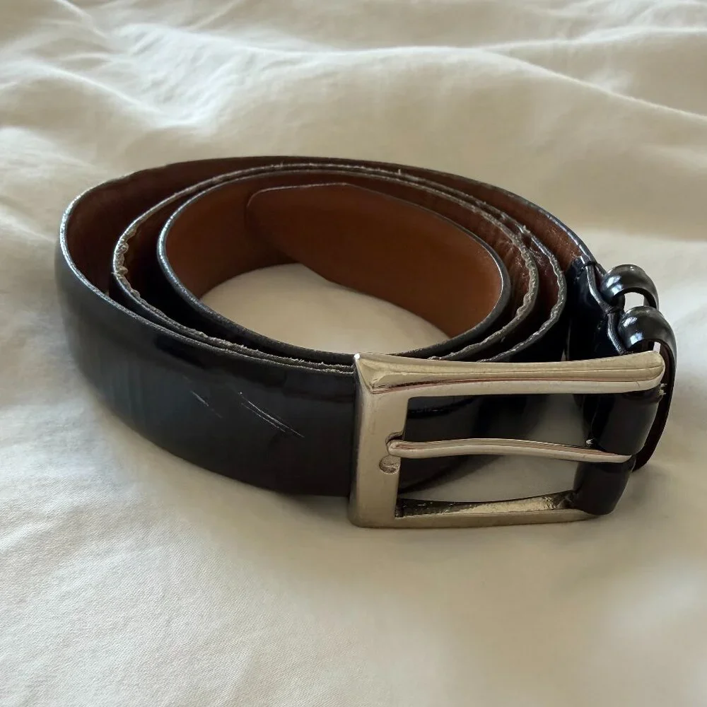 Men's Allen Edmonds Black 100% Leather Belt Size 95
