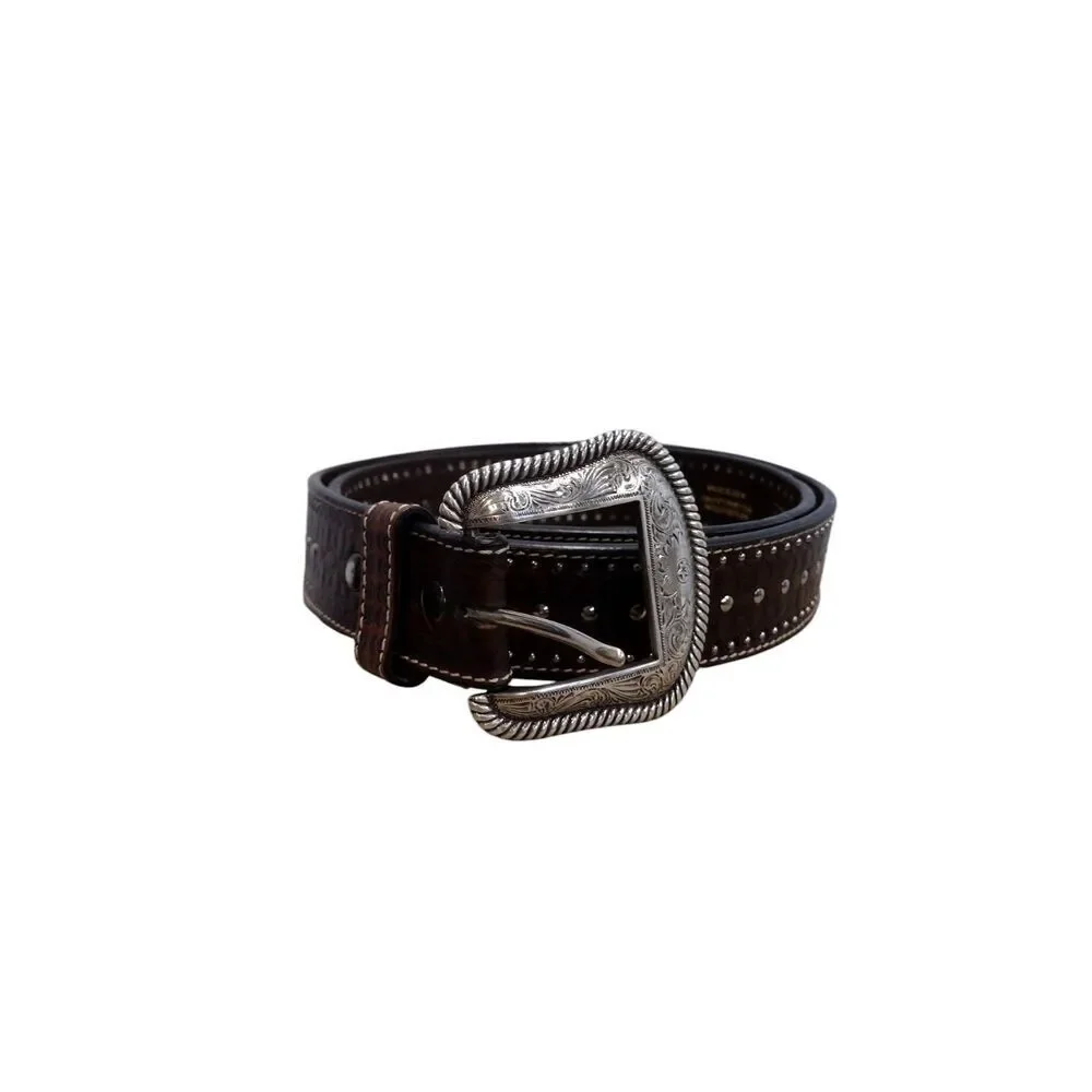 Airat‎ Men's Dark brown Leather Lattice Belt 38/95