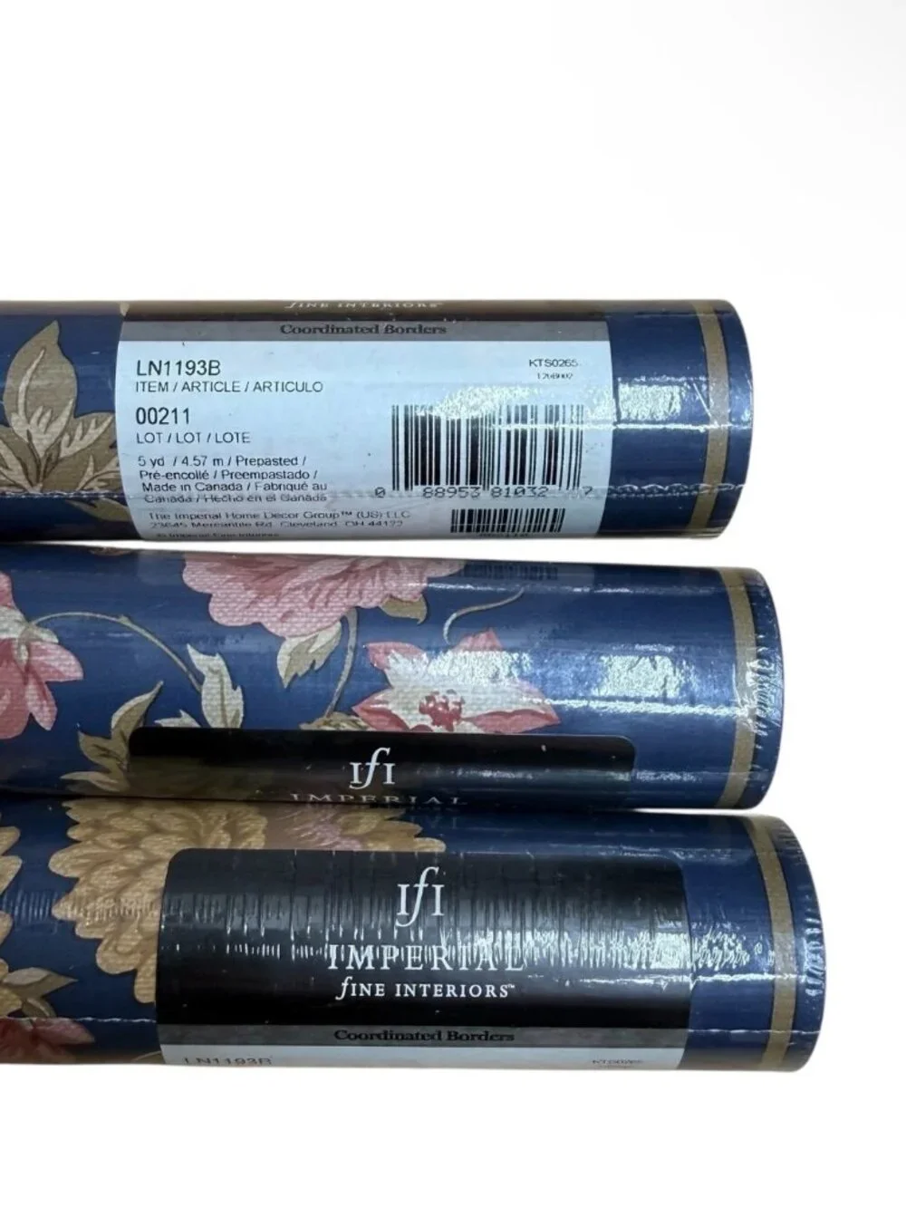 Vintage Wallpaper Border Floral French Cottage Core Chic Imperial 3 Rolls New