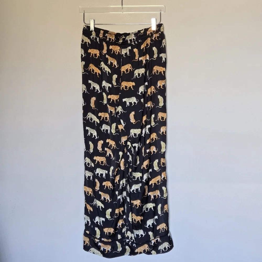 Banana Republic Satin Pajama Set with Safari Animal Print Size M