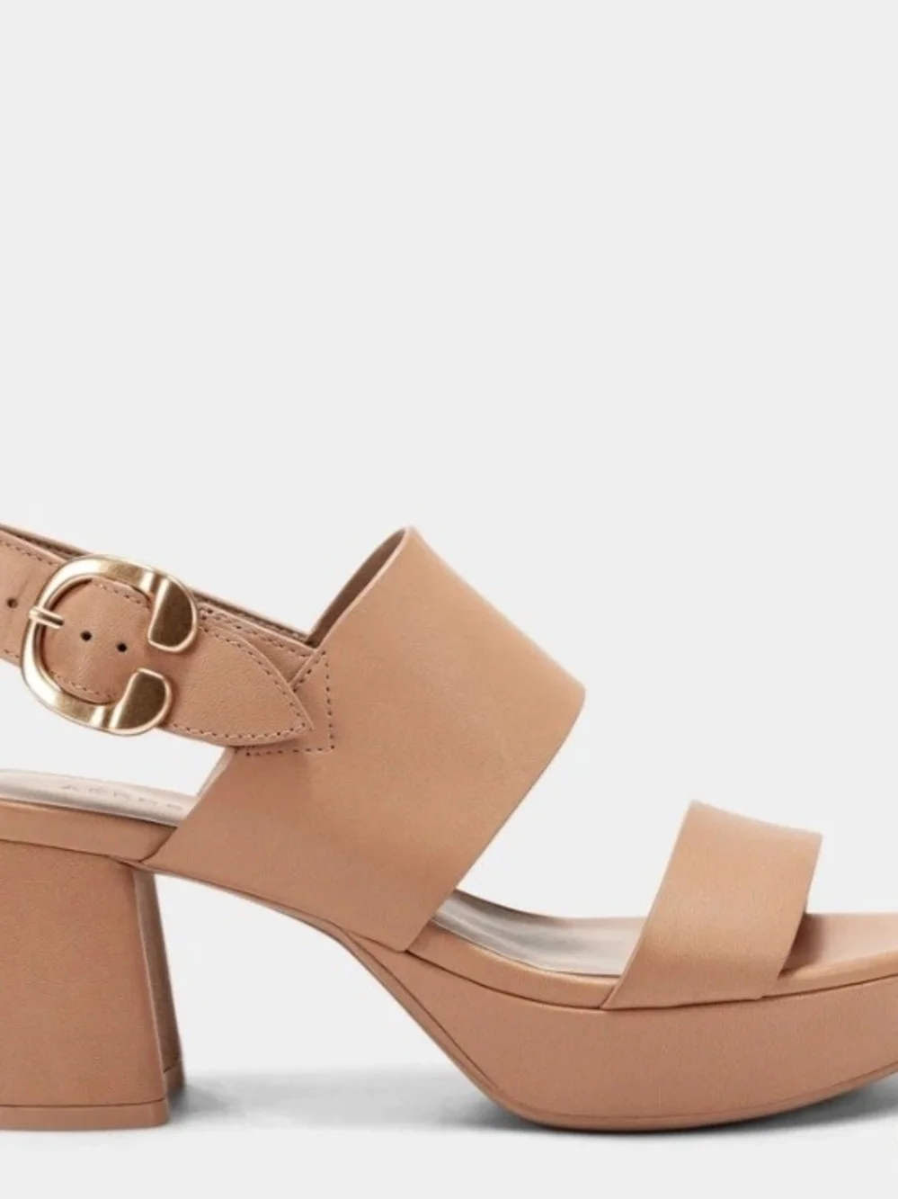 AEROSOLES Camera Nude Tan Platform Block Heel Sandals