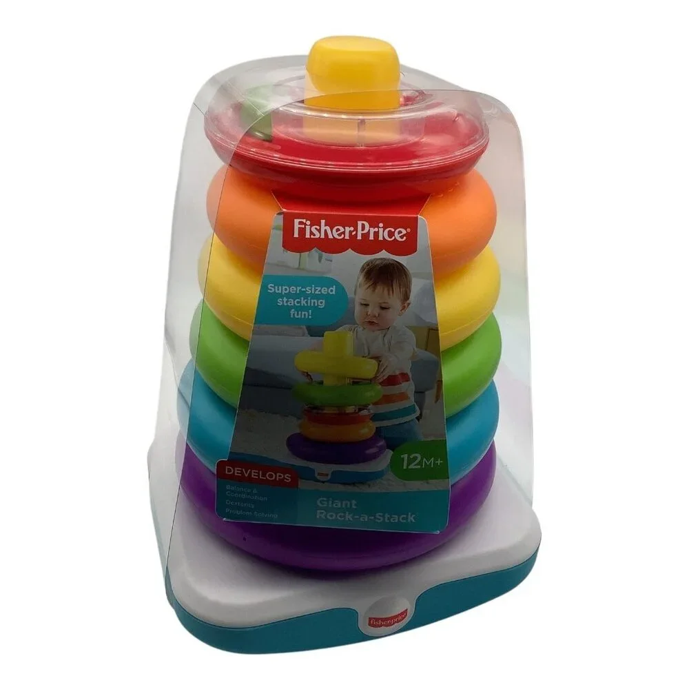 Fisher Price Giant Rock A Stack‎ Colorful Ring Stacker Toy 12M+