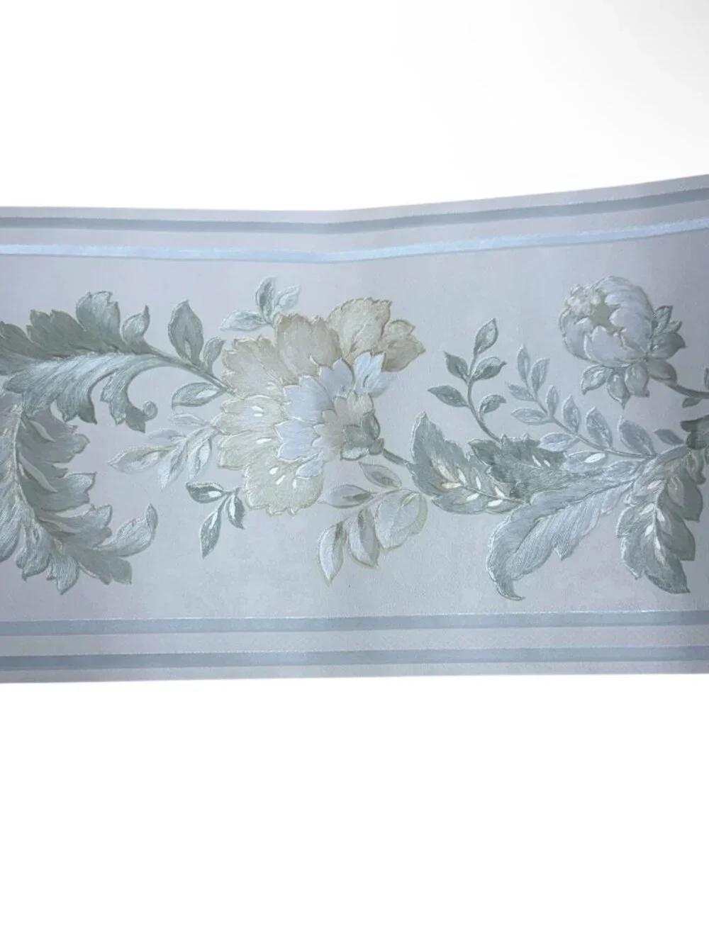 Vintage Wallpaper Border Floral Cottage Textured Sheen Sunworthy 3 Rolls NEW