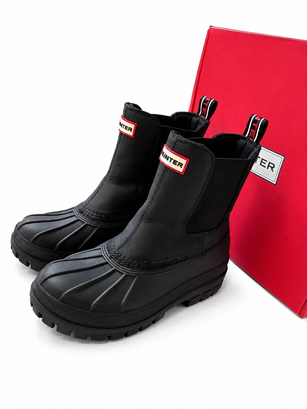 Hunter Original Commando Chelsea Boots – Black Waterproof