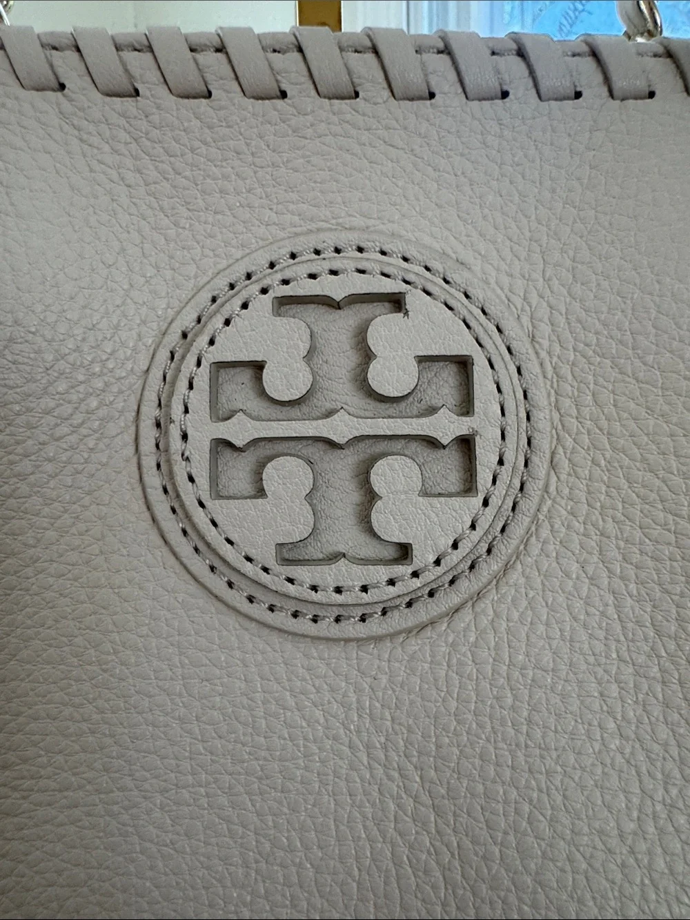 Tory Burch white pebbled