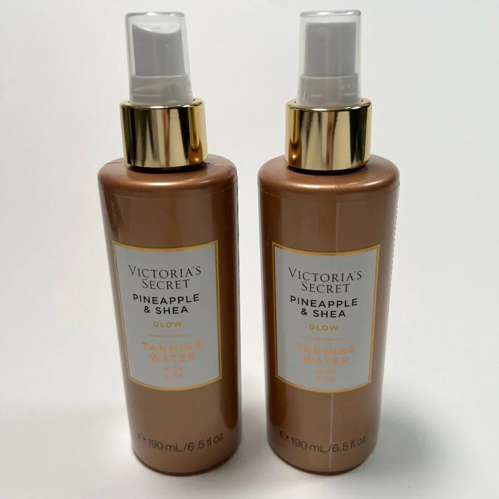 Victoria Secret Pineapple & Shea Glow Tanning Water with Aloe 6.5 fl oz Lot of 2