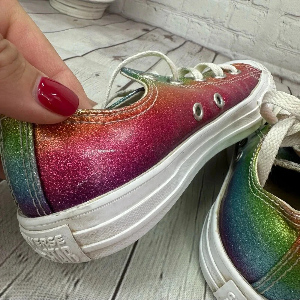 Converse glitter rainbow wear