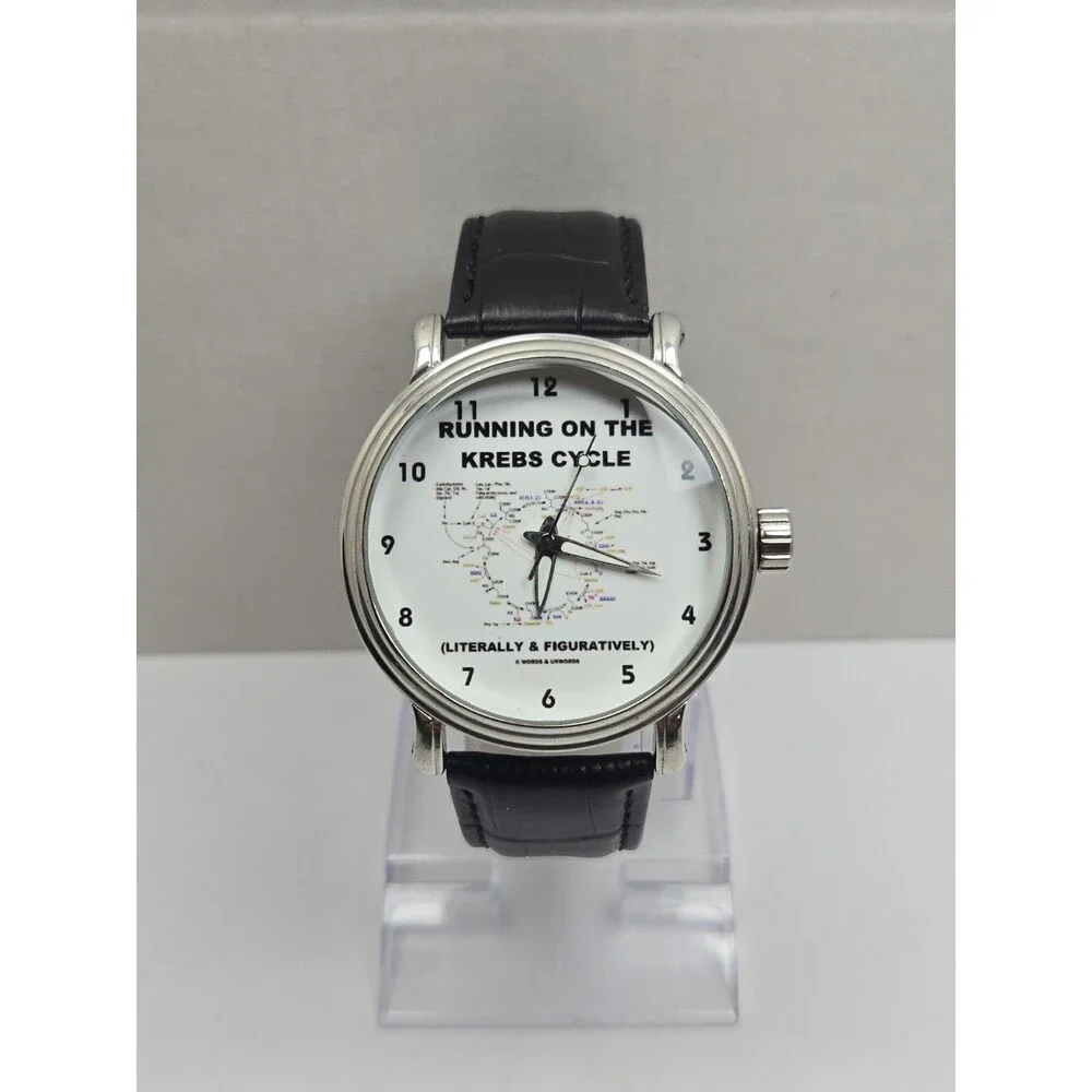 Zazzle Krebs Cycle Biochemistry Science Quartz Watch Black Leather New Battery
