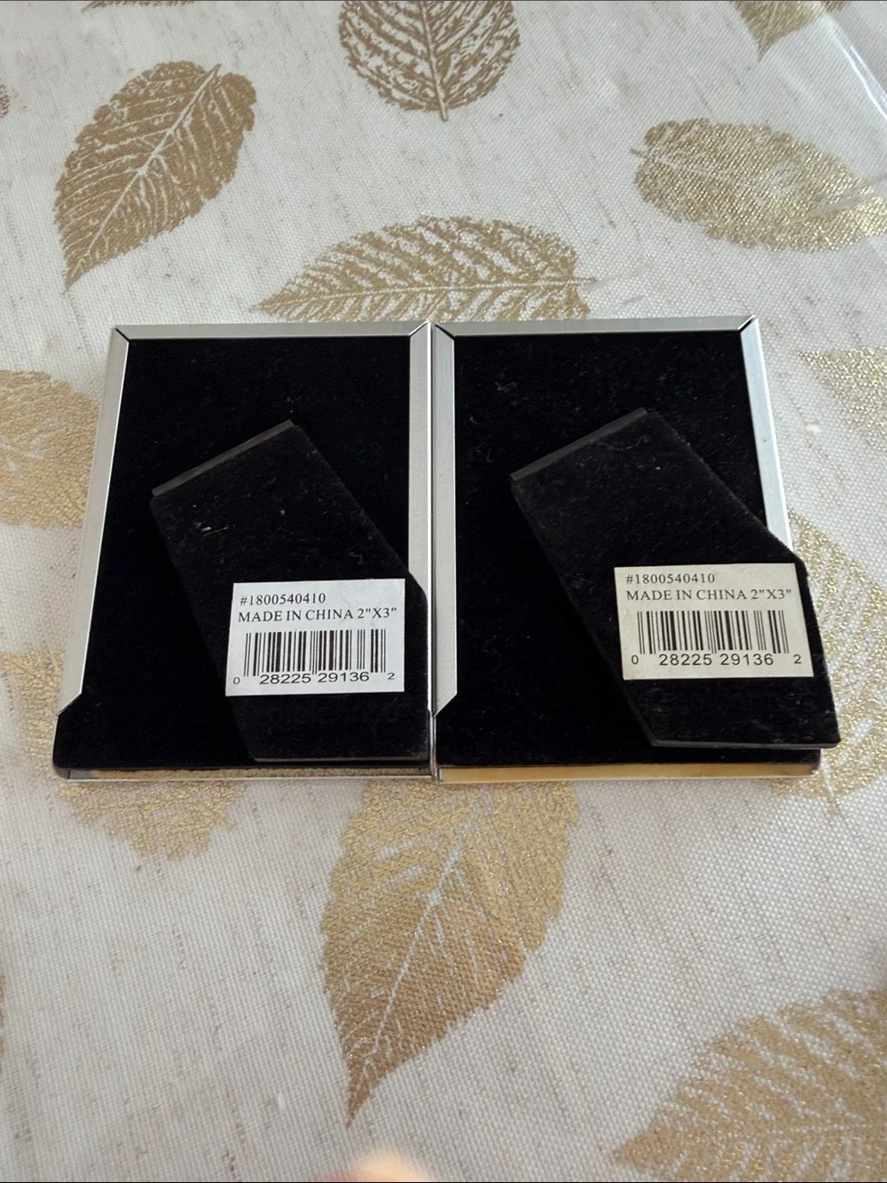 Silver Metal Picture Frame - Sleek Home Accents set of two 2“ x 3“ frames