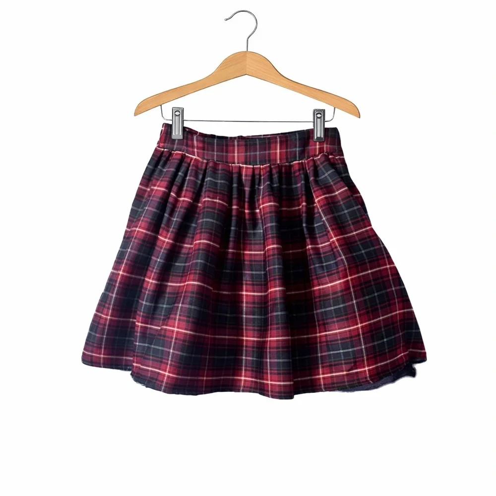 Gymboree Red Black Plaid Skirt Girls Size 6 Tartan Holiday Twirl Skater Skirt