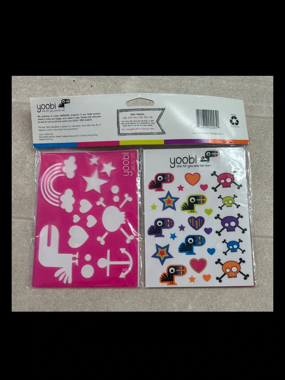 Yoobi Stencil & Sticker Set Get In Character Stencil + Sticker Set One For You