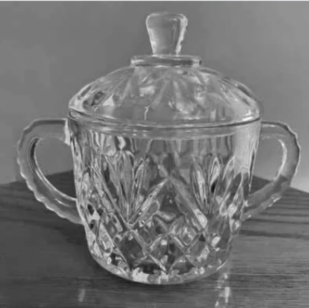 Vintage 60s Pineapple Prescut Sugar Bowl with lid, EUC