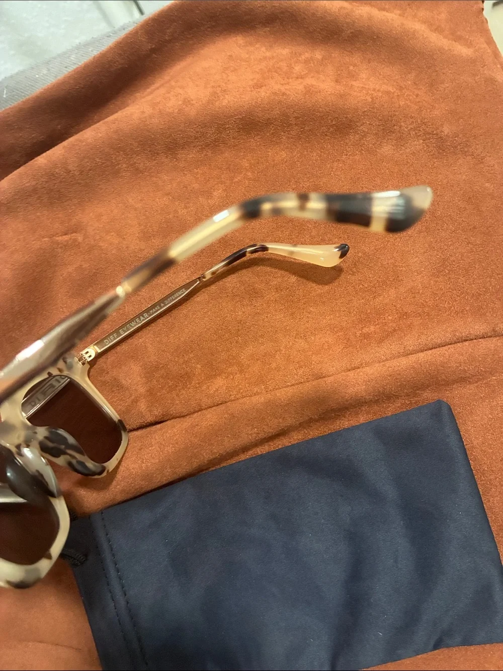 Diff Cream Tortoiseshell Square Sunglasses - Beige Brown