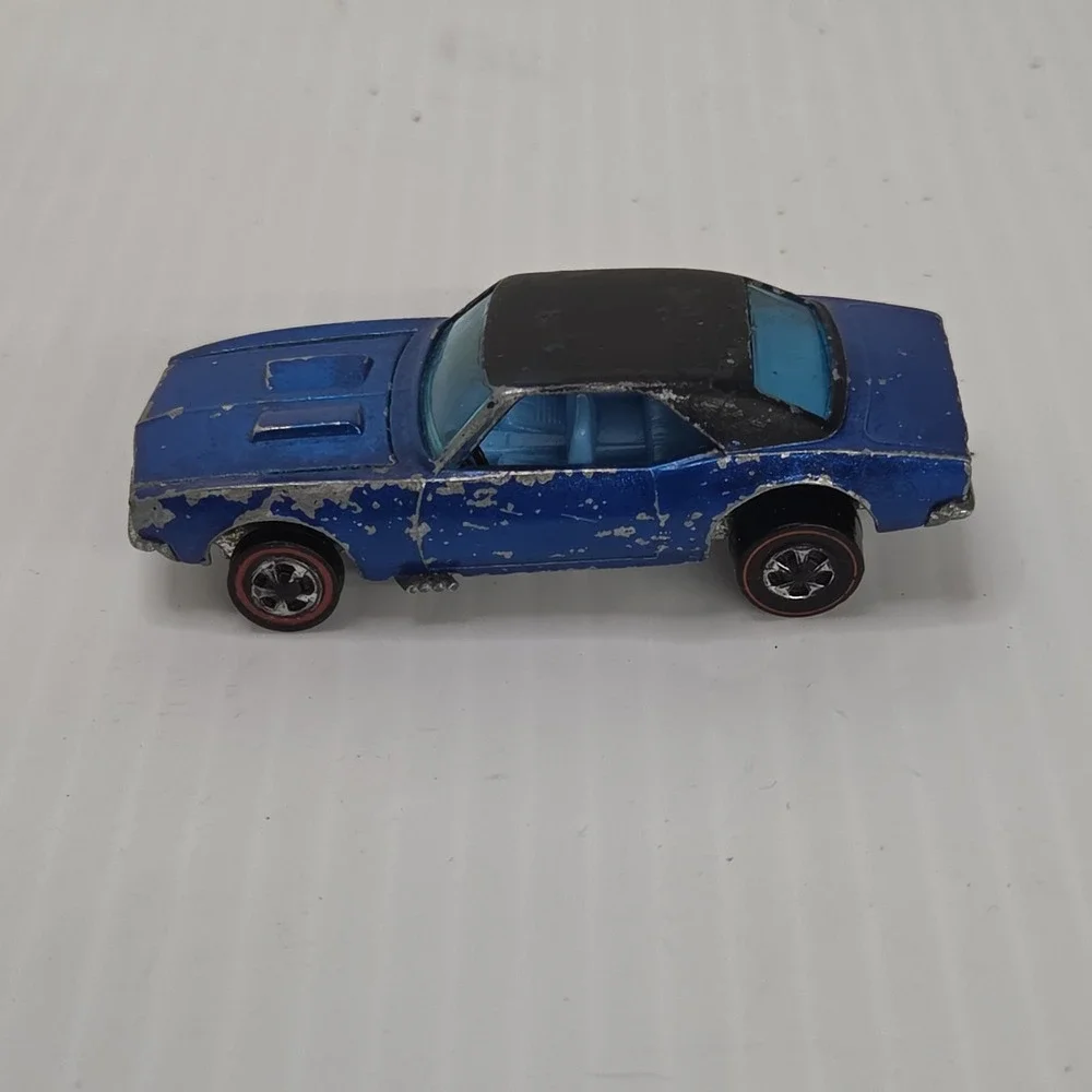 Hot Wheels Redline Custom Camaro Blue Vintage Original 1968 HK Car