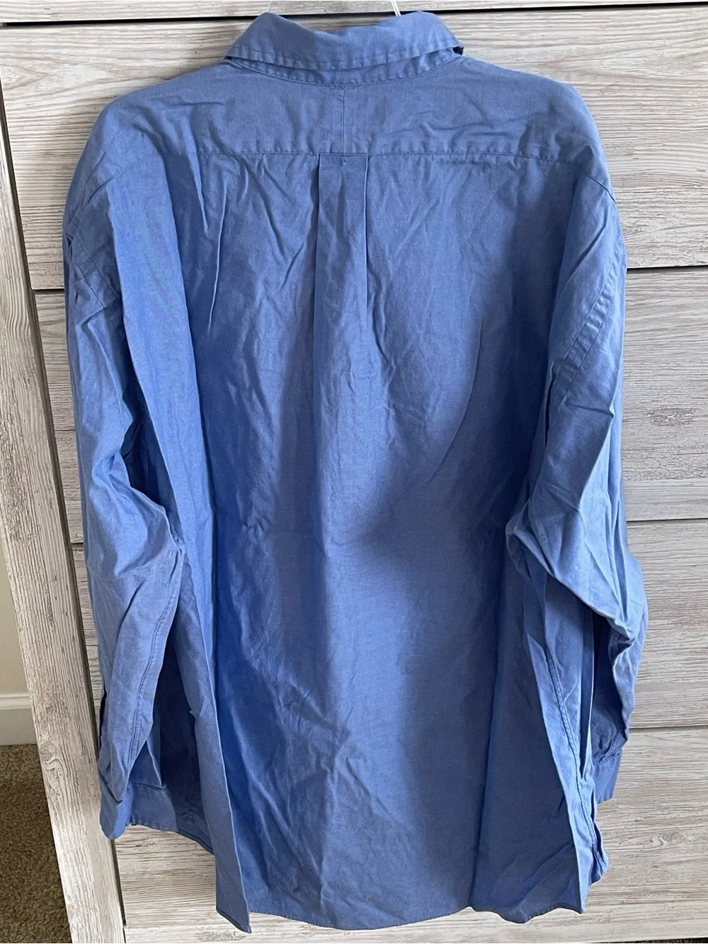Vintage Ralph Lauren Yarmouth Blue Pinpoint Oxford button down Shirt 17.5 35