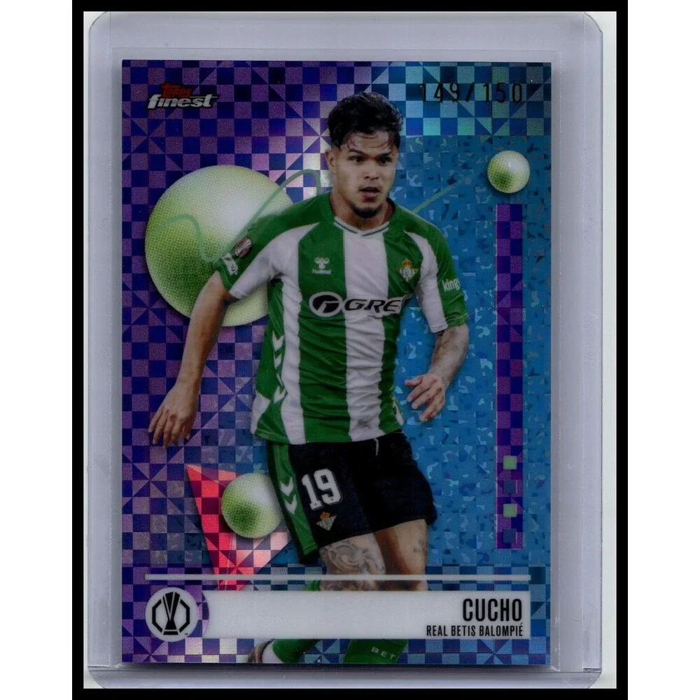 2025-26 Finest UEFA Cucho #108 Betis Purple Checkerboard Refractor #/150