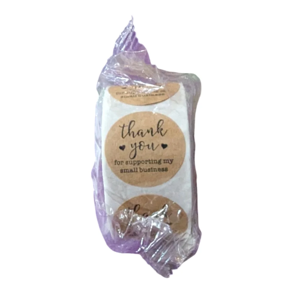 thank you for supporting my small business stickers roll of 500 stickers brown