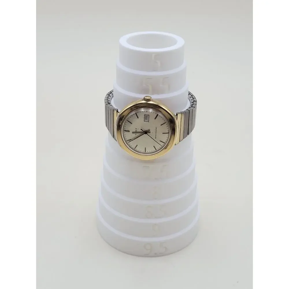 Vintage Timex Water Resistant Watch Mens Date Two Tone Expansion Band PARTS ONLY