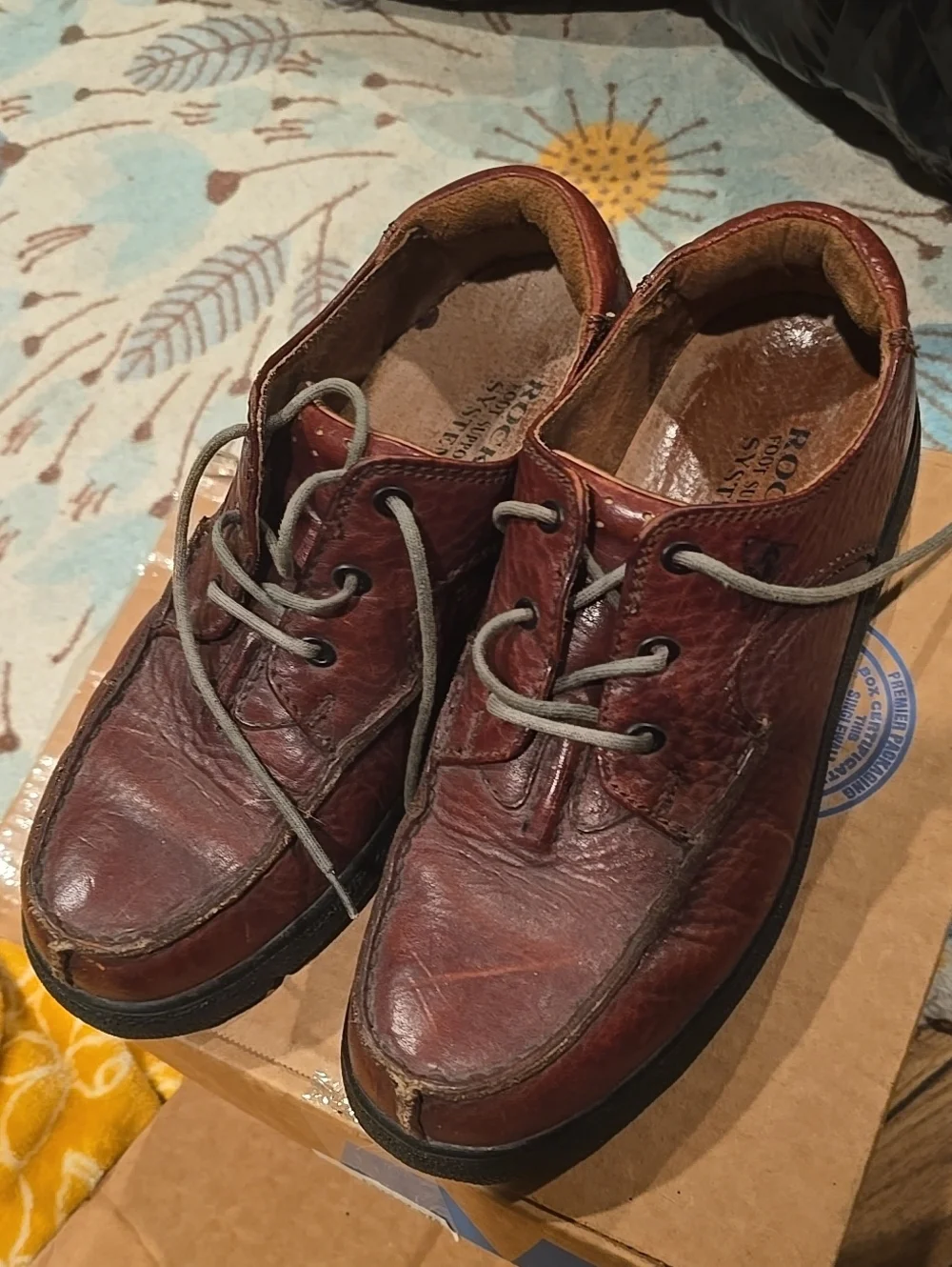 Men's Casual Leather Lace-Up Shoes - Brown ROCKY